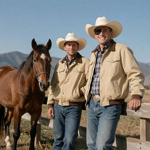 Cowboys on a Scenic Dock