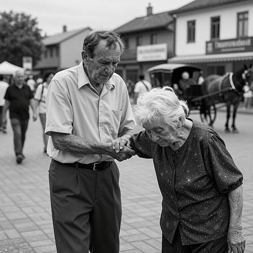 Intense Moment in a Town Square