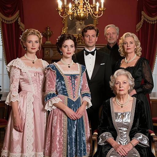 Elegant Gathering in Ornate Red Room