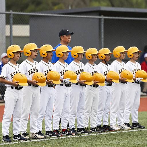 Youth Baseball Team Portrait on Field