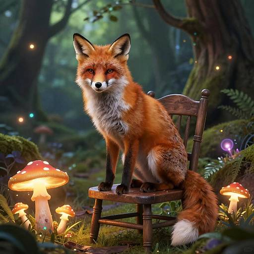 Fantasy Fox in Enchanted Woodland