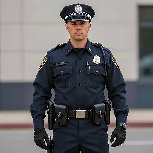 Realistic Male Police Officer Photography