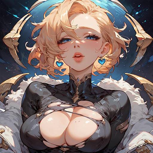 Solo Spacewoman in Ripped Sheer Bodysuit