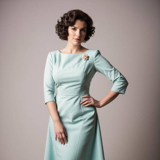 Elegant Woman in Mid-20th Century Dress