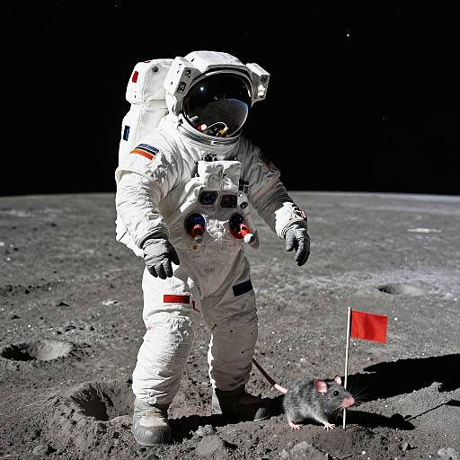 Rat Astronaut on Moon Mission