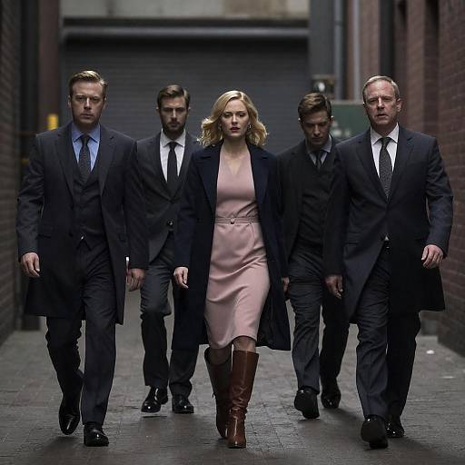 Cinematic Alley Walk with Pink Dress