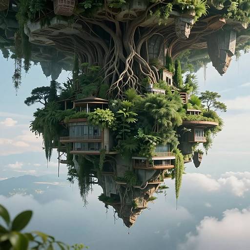 Surreal Floating Inverted Realm