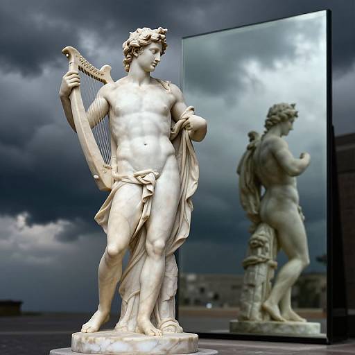 Retro Art Marble Statue of Orpheus