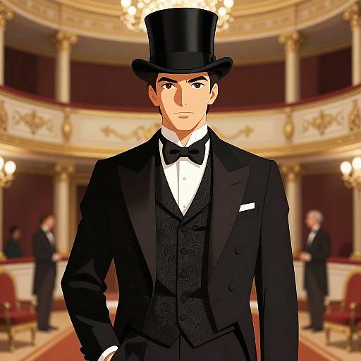 Elegant Man in Vintage Glamour Setting