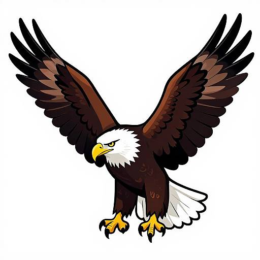 Majestic Bald Eagle Vector Clip Art