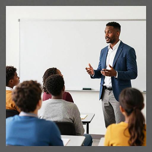 African-American Teacher Leading Classroom Discussion