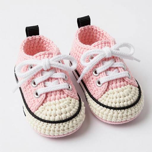 Crochet Baby Shoes Inspired by Converse