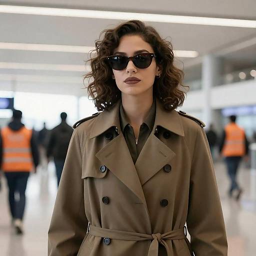 Chic Traveler in Bright Airport Setting