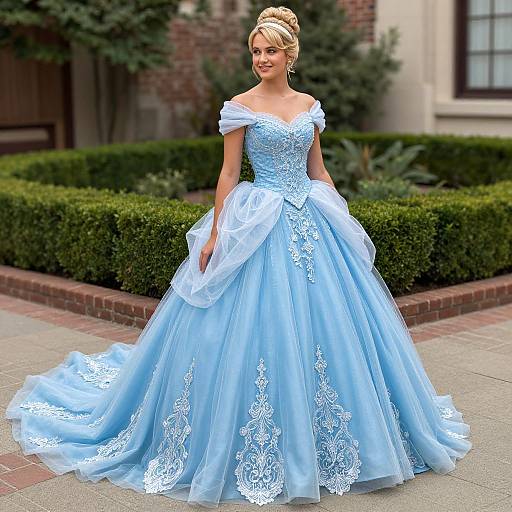 Radiant Blonde in Cinderella Ball Gown