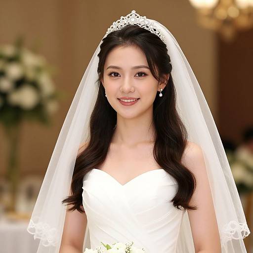 Elegant Bridal Portrait in Classic Gown