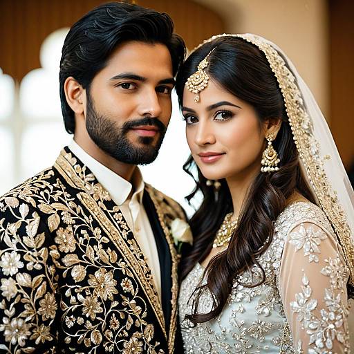 Radiant Pakistani Bridal Couple Portrait
