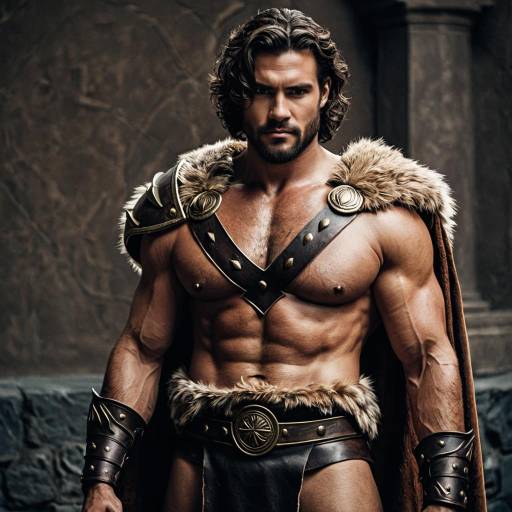 Strong Man in Hercules-Inspired Costume