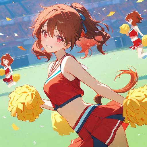 Dynamic Cheerleader in Action