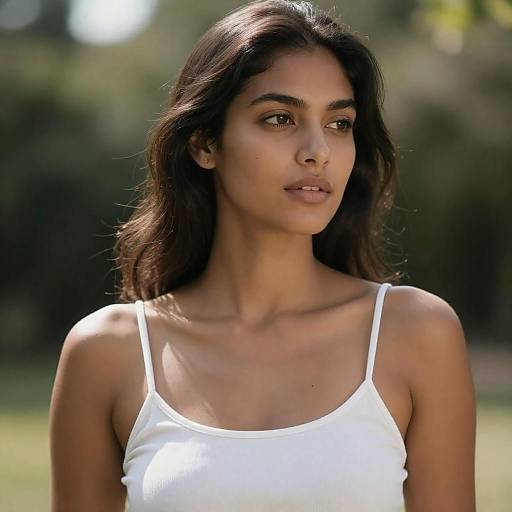 Sunlit Portrait of a Woman Outdoors
