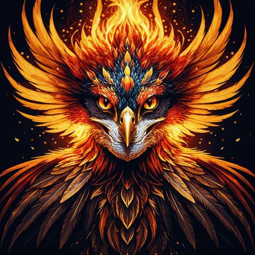 Fiery Female Phoenix Illustration Fiery Female Phoenix Illustration