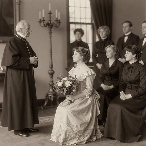 Victorian Indoor Scene in Sepia Tone