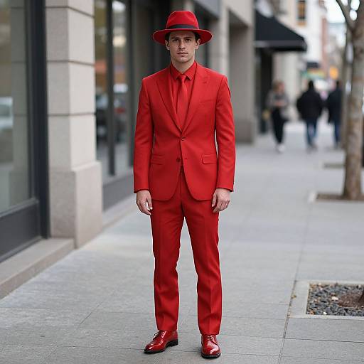 Red Riot Costume on Sidewalk