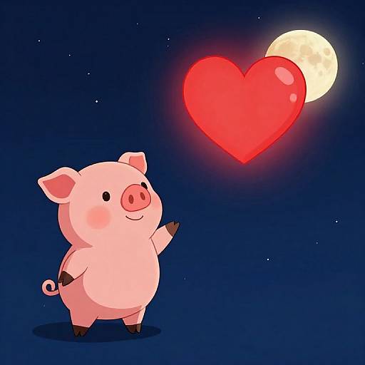 Cartoon Alien with Glowing Heart