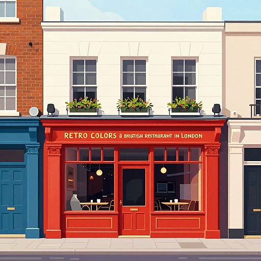 Mystical Retro British Restaurant Vector
