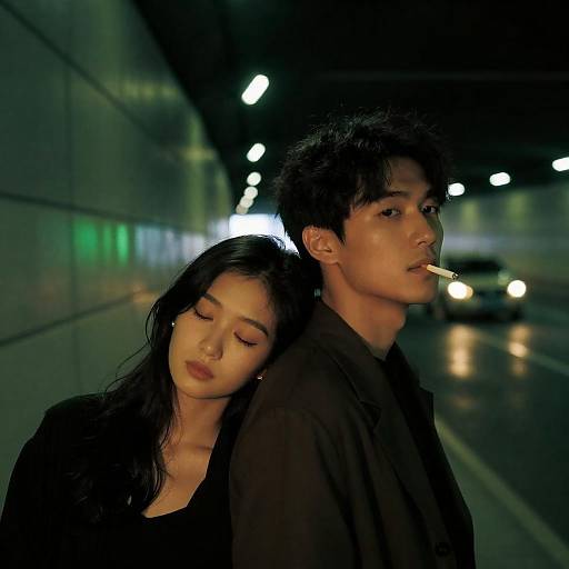 Intimate Encounter in a Dim Tunnel