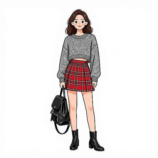 Smiling Woman in Casual Street Style