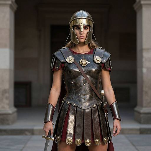 Roman Warrior Woman in Armor