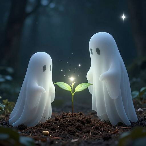 Ghostly Guardians Planting Celestial Seeds