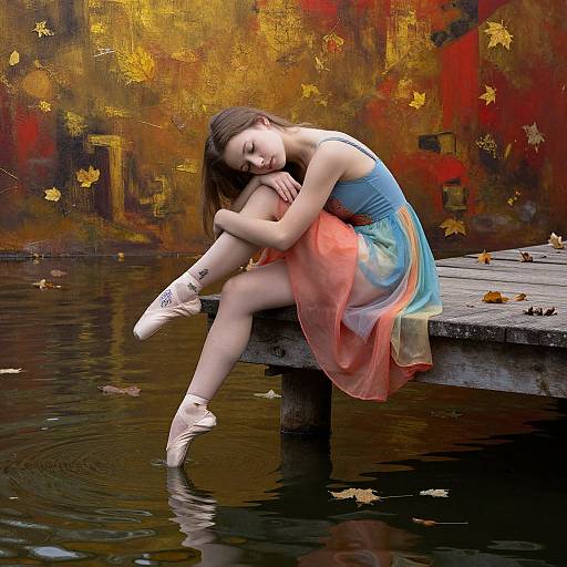 Melancholic Ballerina in Autumn