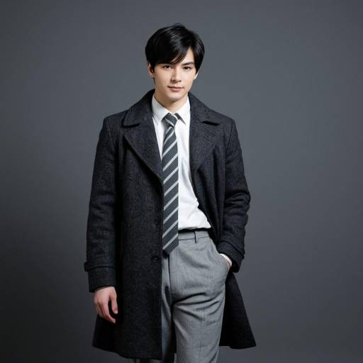 Young Man in Vintage Wool Coat