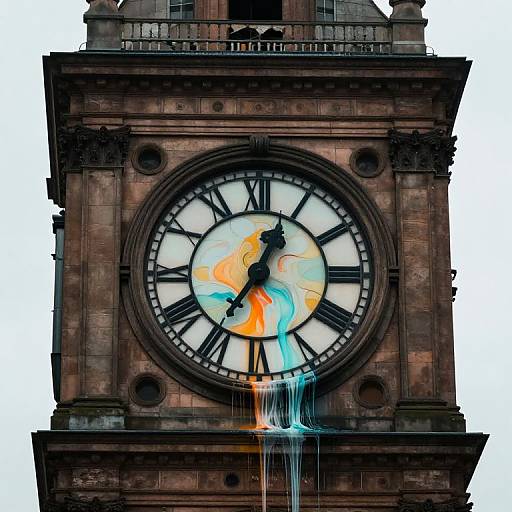 Eternal Flow in Ancient Clock Tower