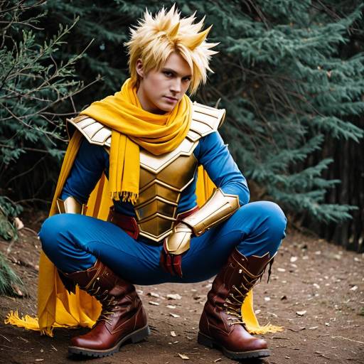 Cosplayer in Isaac from Golden Sun Costume