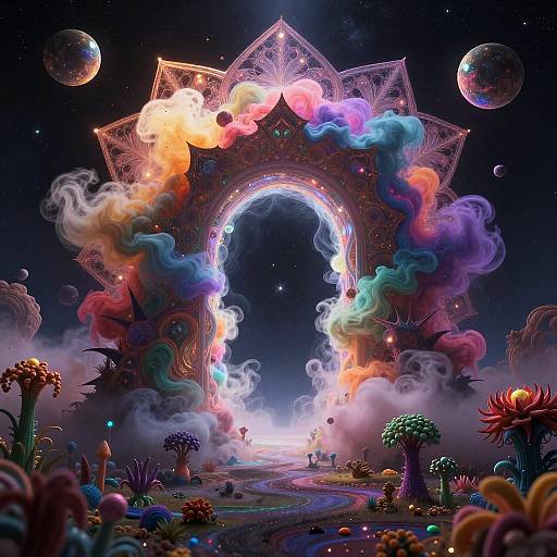 Psychedelic Cosmic Portal Scene