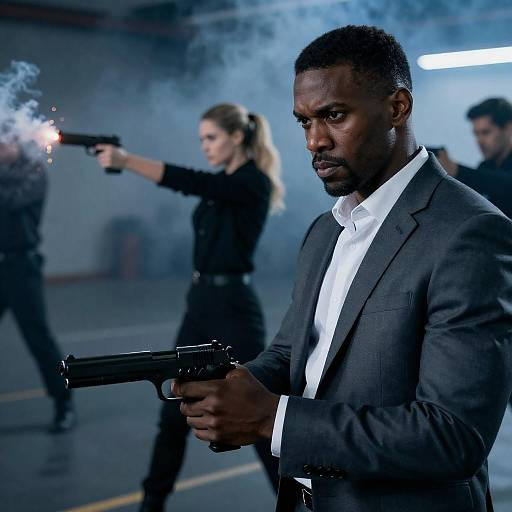 Dramatic Action Scene with Tension