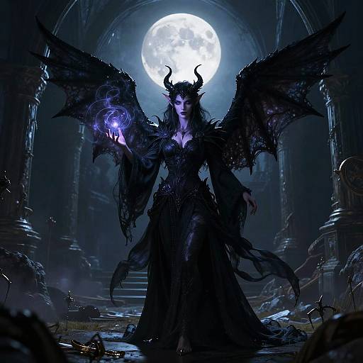 Tiefling Witch Conjuring Dark Magic
