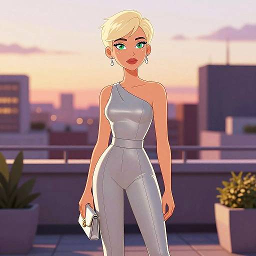 Elegant Platinum Blonde Fashion Portrait