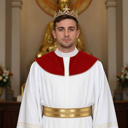 Regal Man in White Robe