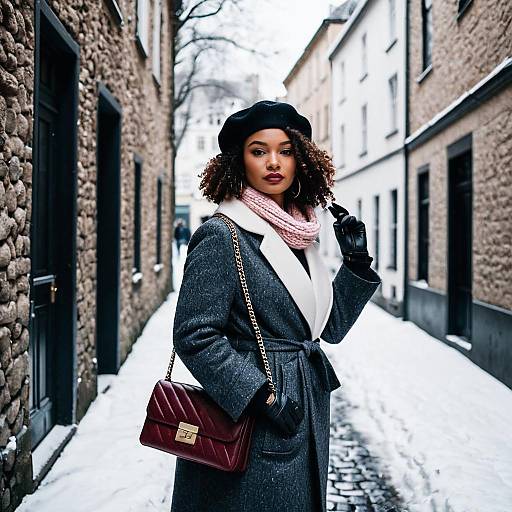 Winter Street Style Woman in Beret