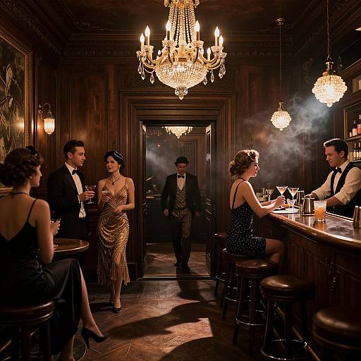1920's Speakeasy Glamorous Interior