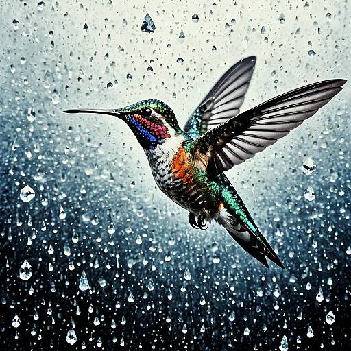 Hummingbird with Crystalline Droplets