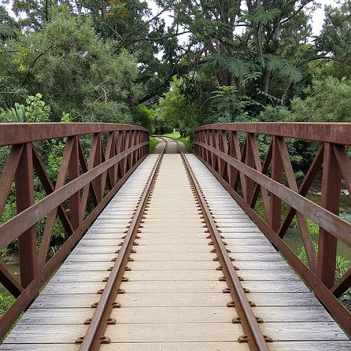 Rustic Wooden Bridge Over Mannus Creek