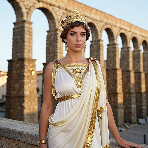 Regal Roman Empress by Aqueduct