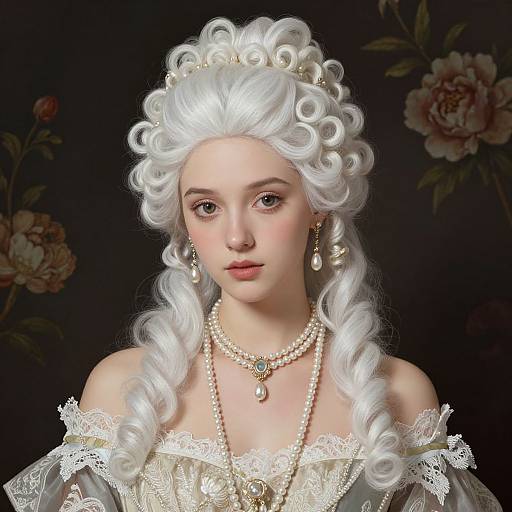 Elegant Young Woman in Baroque Style