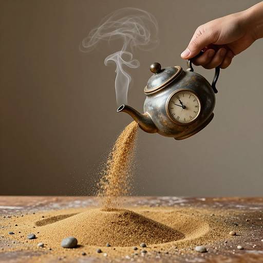 Surreal Floating Teapot of Time