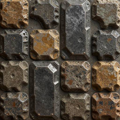 Futuristic AI Stone and Metal Textures