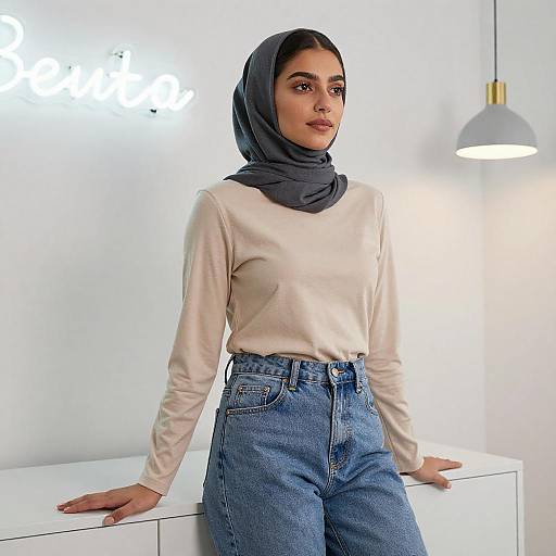 Modern Portrait of Young Woman in Hijab